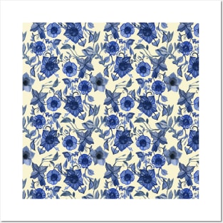 Blue flowers Posters and Art